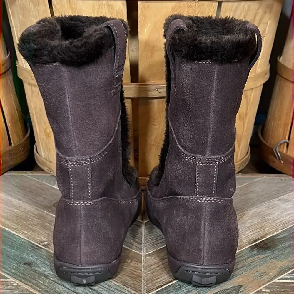 Timberland Mukluk Brown Suede Waterproof Faux Fur Pull On Boots Womens Size 7